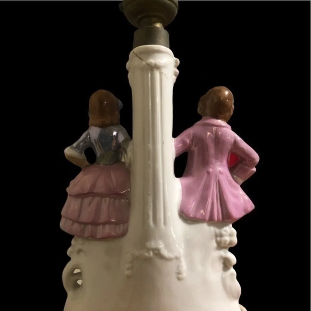 Germany lamp porcelain and with a courting couple